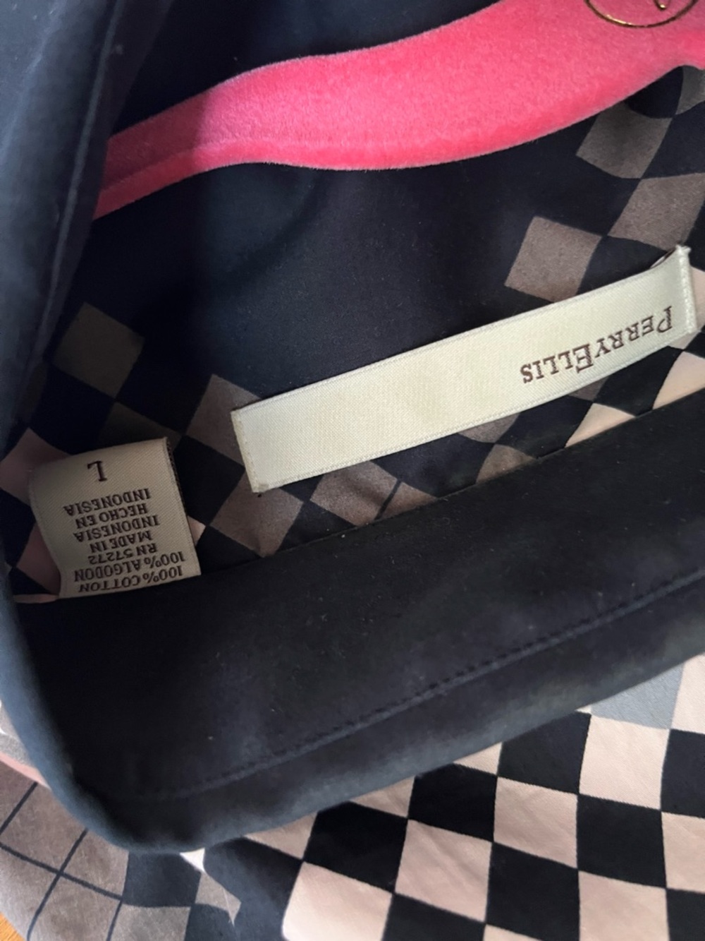 Perry Ellis Black and Pink Checkerliner long sleeve shirt